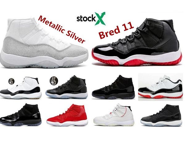 

бред обширного серых 11 11s jumpman баскетбольной обувь мужчины женщина большой ребенок единомыслии 45 колпачка и платье легенды синих низки, Black