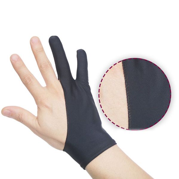 

2 fingers drawing glove anti-fouling artist favor any graphics painting writing digital ablet for right and left hand, Black;red