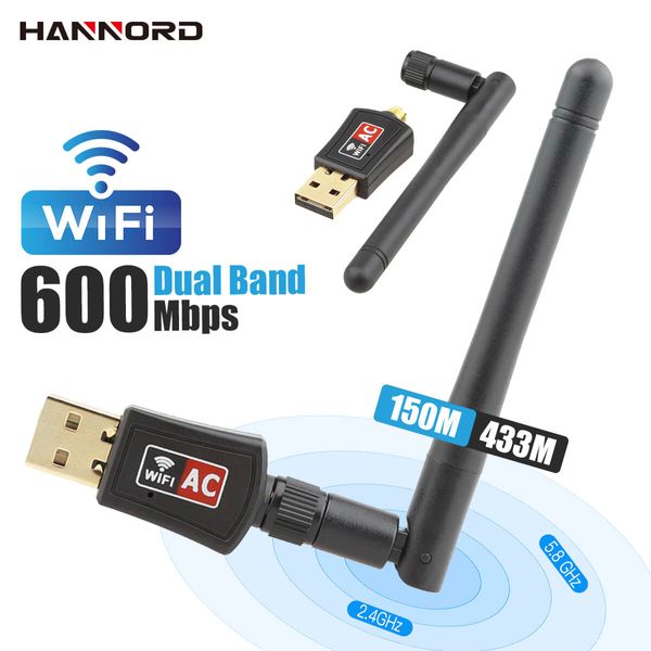 

Адаптер Wi-Fi адаптер AC600M 600 Мбит Dual Band 5G / 2,4 ГГц беспроводной USB-адаптер сетевой карт
