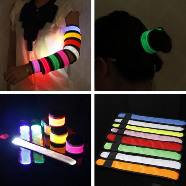 

arm sleeves arm warmer belt bike led armband led flashing wrist band bracelet band belt running cycling reflective bands, Black