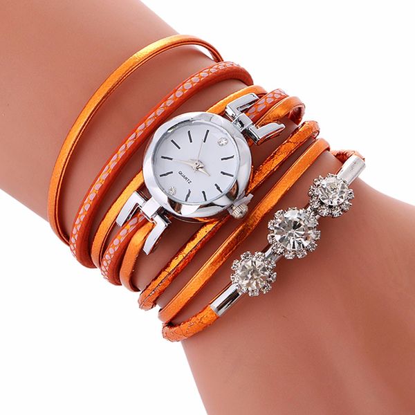 

rgw ladies bracelet diamond circle watch student fashion table ing, Slivery;brown