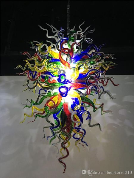 

murano chandelier heavy colorful led glass pendant light style handmade blown glass chandelier for home decoration