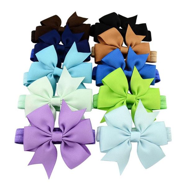 

toddler headbands hair accessories bows band turban flower baby girl newborn 1pcs hairband cotton polyester ribbed solid crown, Slivery;white