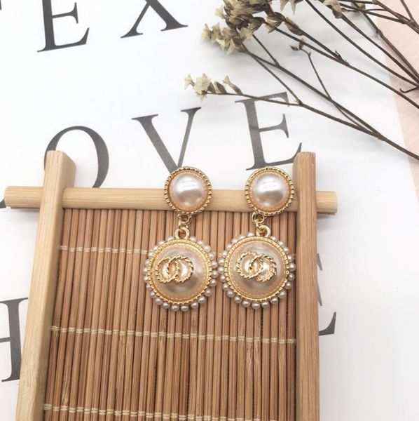 

2020 popular new products fashion jewelry famous brand alphabet earrings steel wire 18k gold plated stainless steel classic earrings, Silver