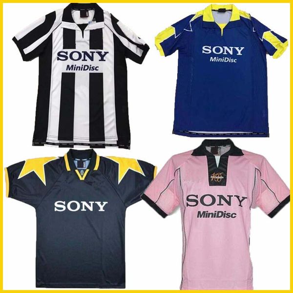 

retro 1997 1998 soccer jerseys home away third 95 96 97 98 vintage classic football shirts del piero zidane inzaghi dimas maglia da calcio, Black;yellow
