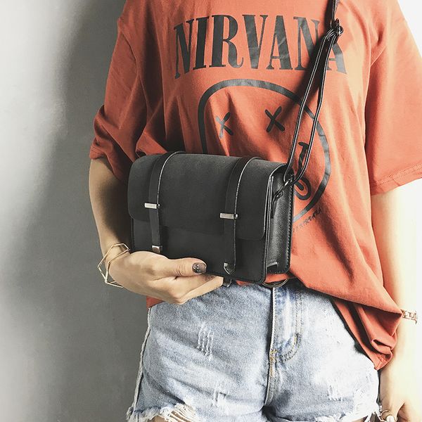 

2020 new ladies shoulder bag fashion diagonal bag solid color frosted double arrow diagonal mobile phone