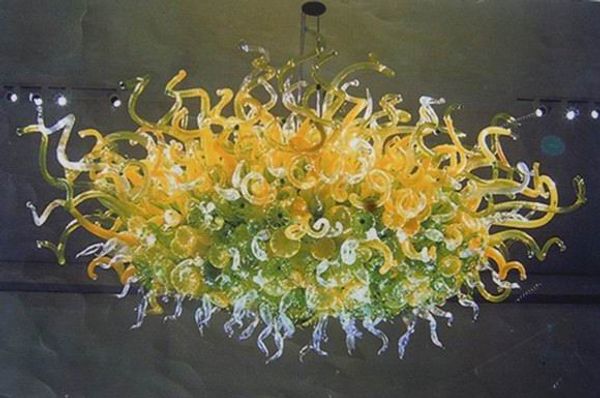 

unique designed mouth blown glass chandeliers customized colored flower designed art glass pendant lights for l lobby decor