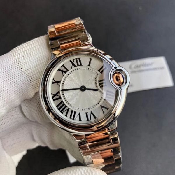 

2-pin watch 28mm 33mm 36mm quartz movement women watches tick movement model stainless steel battery watches 021, Slivery;brown