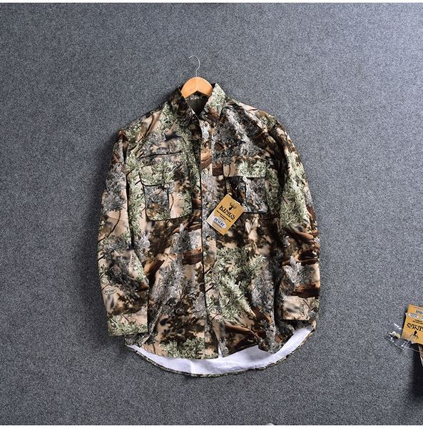 

2019 men hunting shirt camouflage outdoor ls shirt hunting clothes man fishing shirts quick dry plus usa size m-3xl camisa, Gray;blue