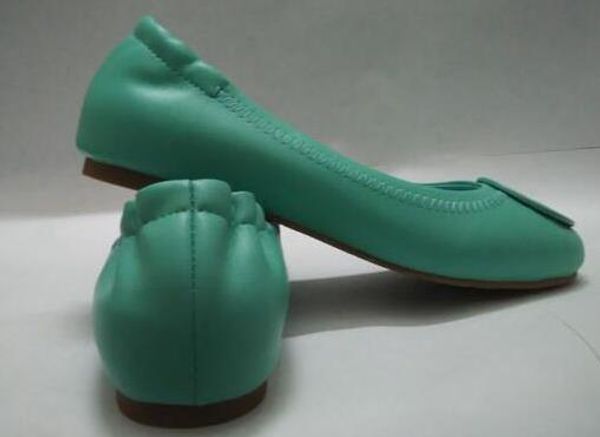 

горячая продажа-nuine кожи овчины металл балет плоская повседневная обувь, Black