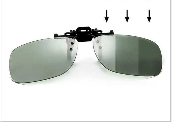 

новый изменяющий цвет зажим квадратный поляризованный поляризованный водитель зеркало близорукости клип, White;black