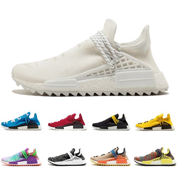 

2019 inspiration solar pack human race trail running shoes men women pharrell williams hu heart mind nerd sports runner sneakers 36-45, White;red