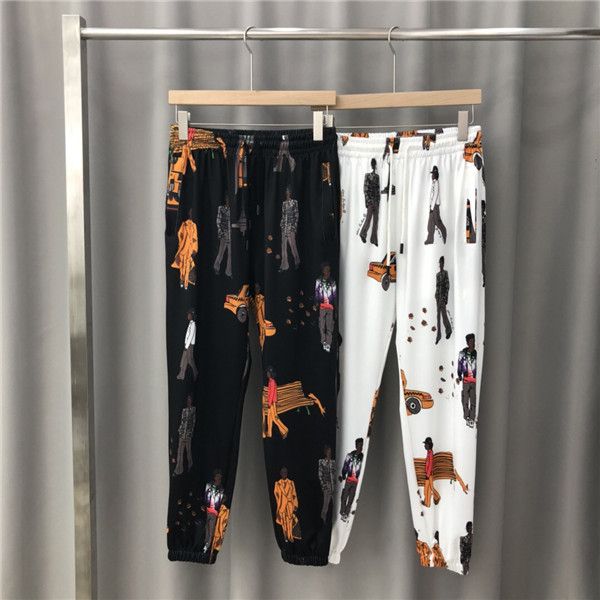 

luxurious paris brand design  long pants terry trousers all-match fashion new walker hip-hop high streetwear cool sports ourdoor v trousers, Brown;gray
