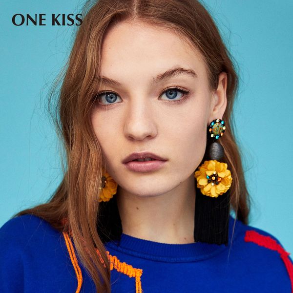 

elegant boho tassel drop dangle statement za earrings for women handmade cotton long tassels fringed earrings ethnic jewelry, Golden