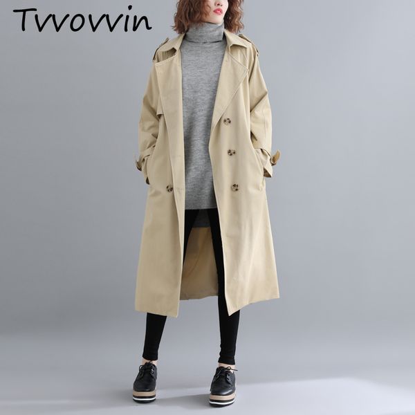 

casual trench coat for women double-breasted autumn and spring new 2019 ladies windbreaker fashion women clothing c448, Tan;black