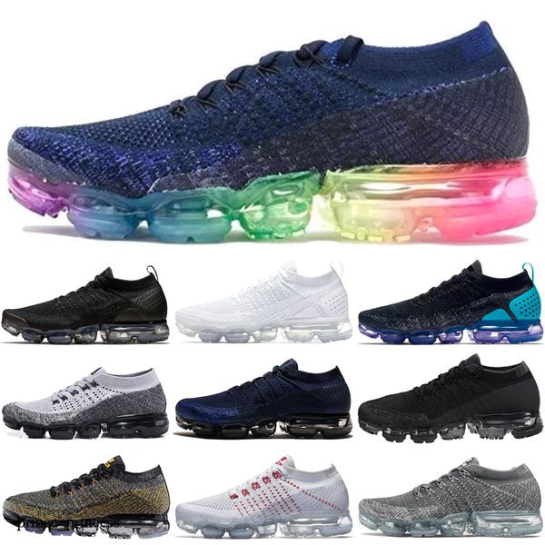 

2018 2019 chaussures moc 2 laceless 2.0 running shoes triple black mens women sneakers fly white knit cushion trainers zapatos