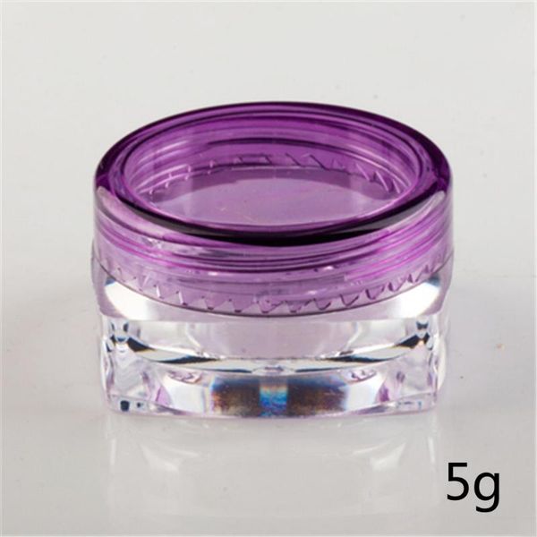 

3 / 5g пустые косметические jar пот с фиолетовым колпачок акриловый глаз тени для макияжа крем для лица контейнер портативный путешествия bo