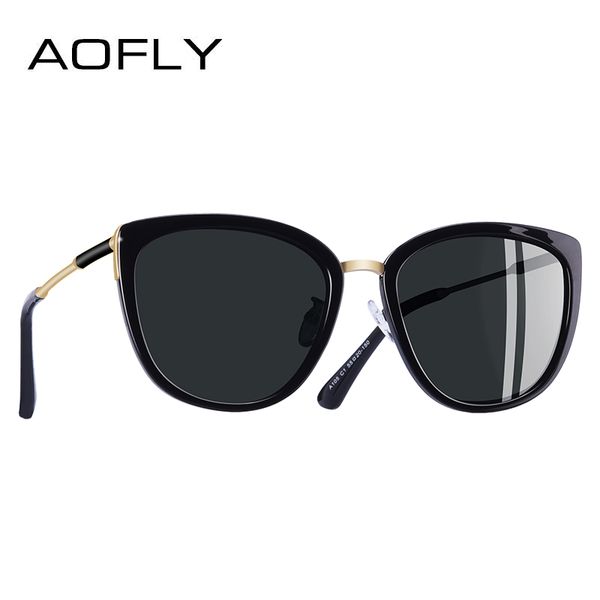 

aofly brand design new cat eye sunglasses women fashion small polarized sunglasses metal legs shades uv400 a105, White;black