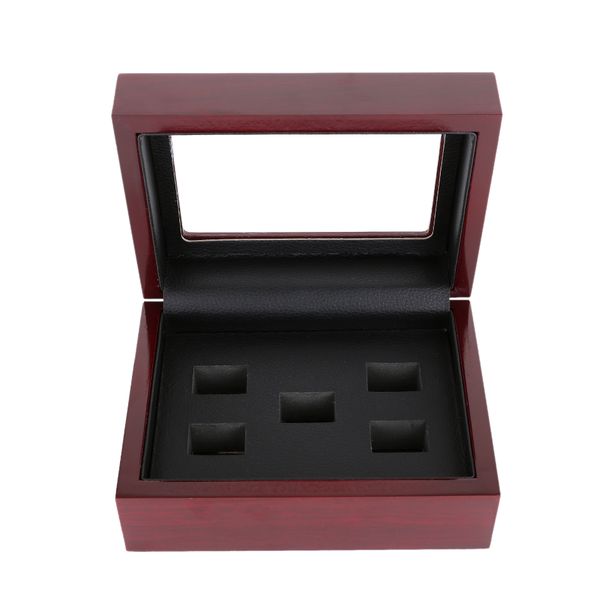 

drop wooden display box championship ring collectors display case 5 slot, Silver