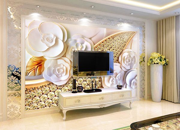 

премиум алмазный цветочный jewelry гостиная спальня фона украшения стены mural обои