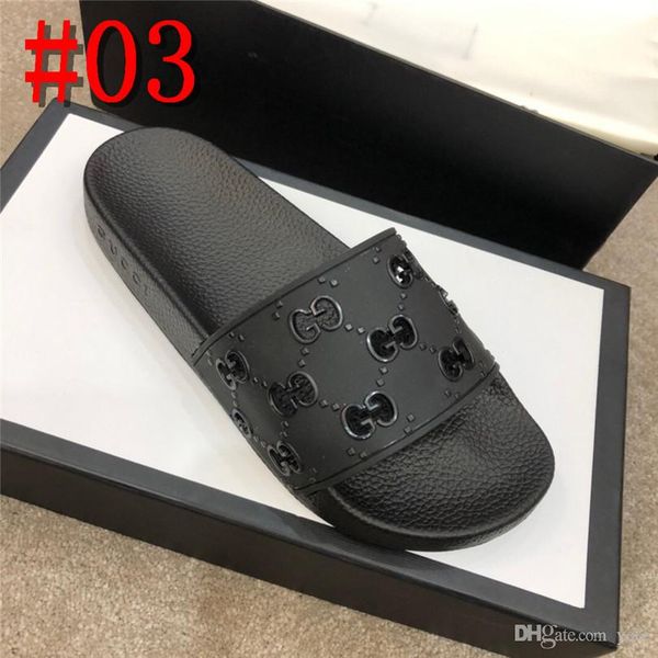 

20fw men luxury shoes genuine leather brand slippers men summer beach sandals designer flip flops breathable non-slip slides con19, Blue;gray