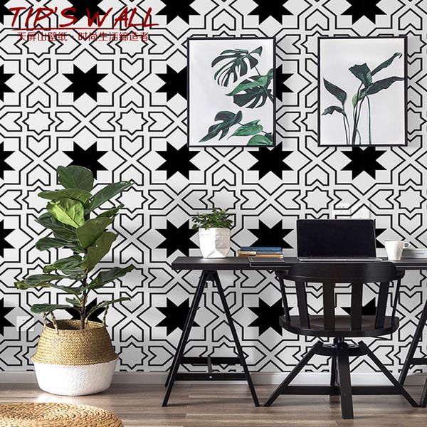

modern geometric graphics room living room decoration pvc waterproof anti - fouling wallpaper