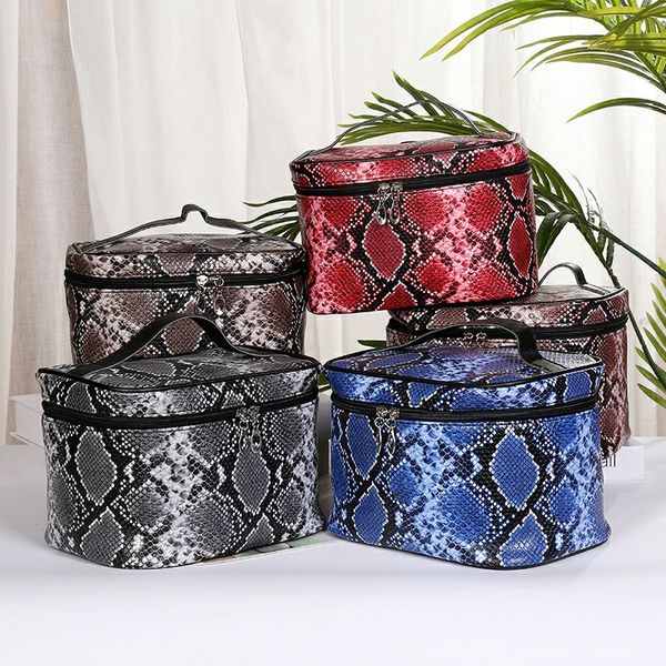 

round serpentine cosmetic storage bag women multifunction waterproof large capacity travel toiletry portable organizer makeup bags