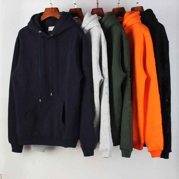 

cart letters mens hoodies casual fleece printed pullover sweatshirt mens autumn hooded solid color, Black