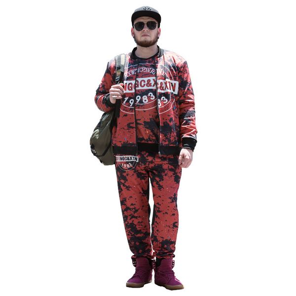 

whosale new fashion tracksuit sets for red printing running clothes sportswear sports suit men's jacket+pants sets plus size l-7xl 2pcs, Gray