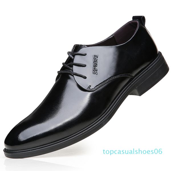 

fashion comfortable business men dress shoes male for men shoes autumn popular lace up footwear quality t6, Black