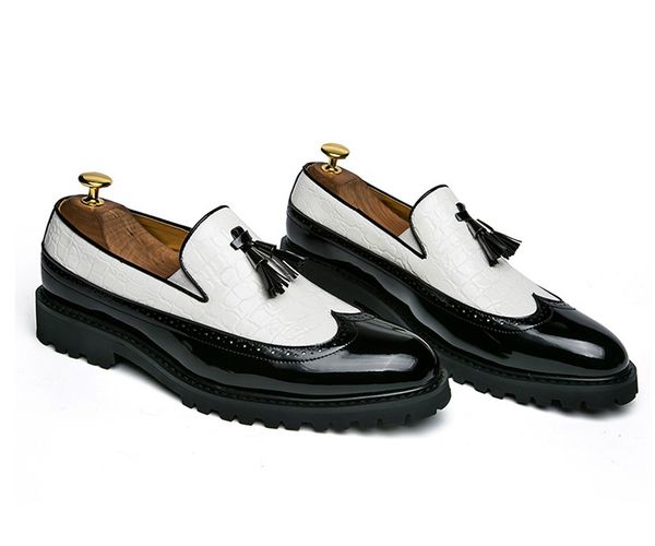 

men casual shoes breathable leather loafers office shoes for men driving moccasins comfortable slip on fashion shoes, Black