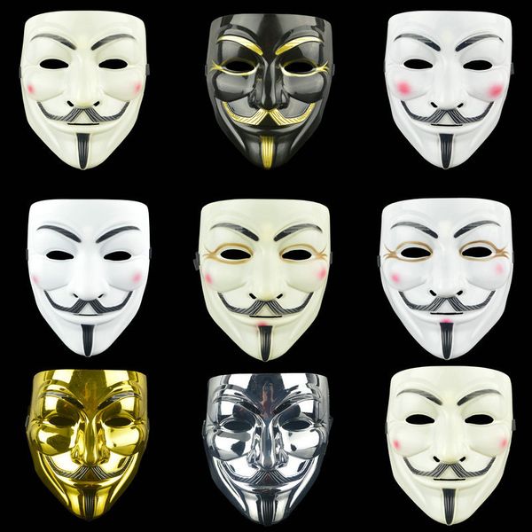 

9 style v mask masquerade masks for vendetta anonymous valentine ball party decoration full face halloween scary cosplay party mask