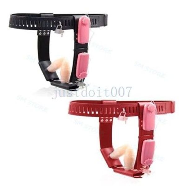 Bondage Female Women Double Vibration Plug Stimulation Massagegerät Keuschheitsgürtel Panty Fun #R98