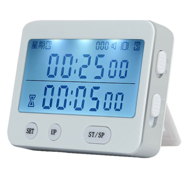 

dual screen display timer alarm clock tomato timer silent vibration 99 hour