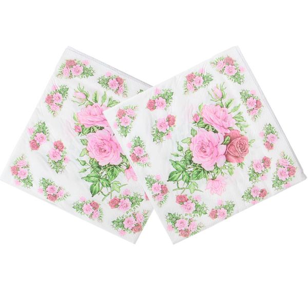 

20шт / пакет bloosm rose цветочного flower theme бумажных салфетки ткань салфетка декупаж украшение праздничного вечеринок