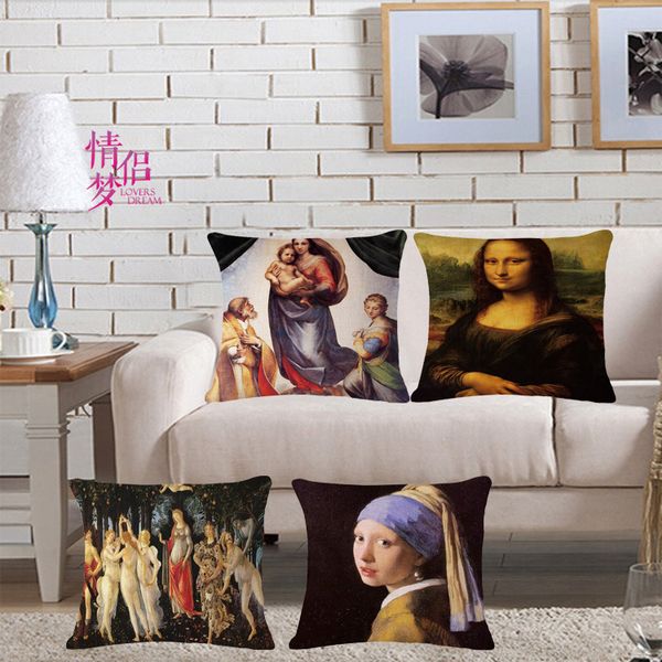 

mona lisa cotton flax pillow back cushion loose coat