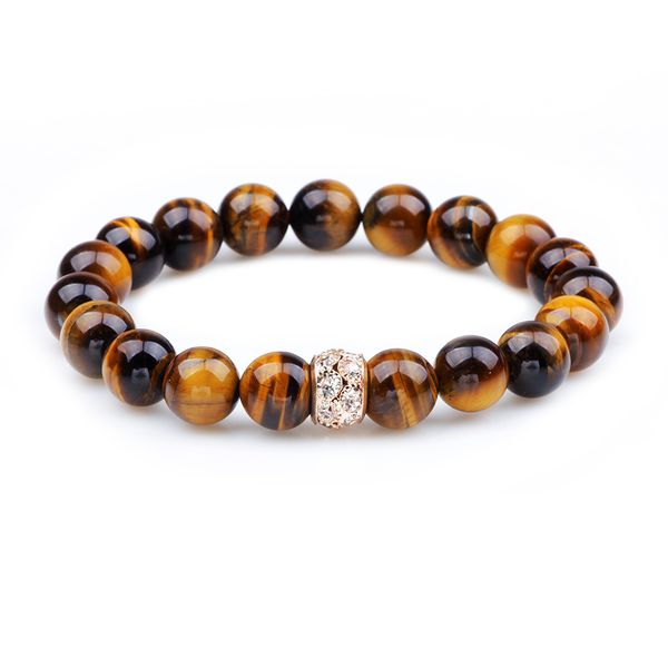 

2019 new bracelet tiger eyes beads bracelet men charm natural stone braslet for man handmade casual jewelry, Golden;silver