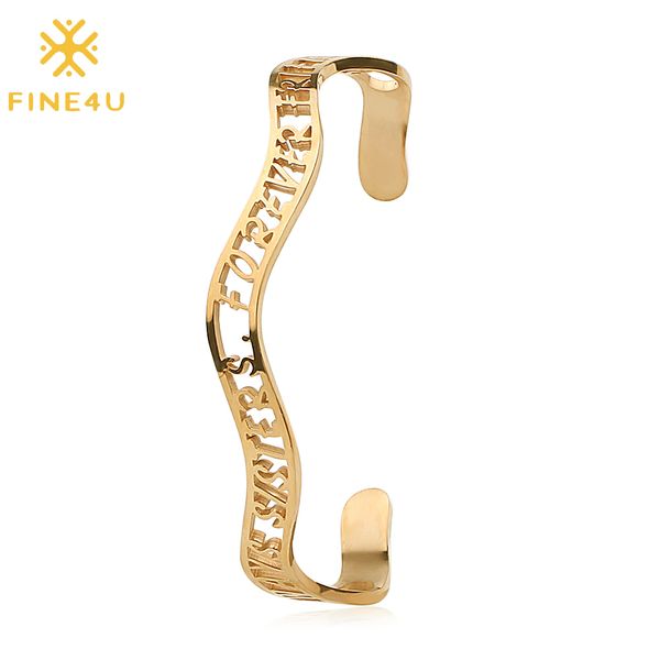 

fine4u b281 нержавеющей стали гравированные всегда sisters forever friends манжета браслет вдохновенный браслет для сестры дружба, Black