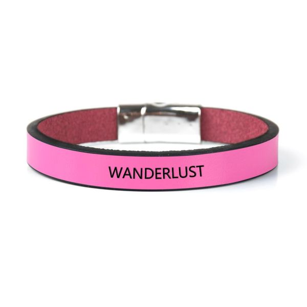 

wanderlust leather bracelet message cuff bracelets for women men snap button bracelet mantra cuff men women gift, White