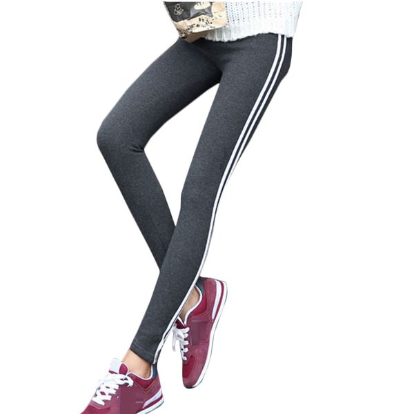 

fashion women side striped pencil pants women black casual high waist pants loose trousers pantalon femme, Black;white