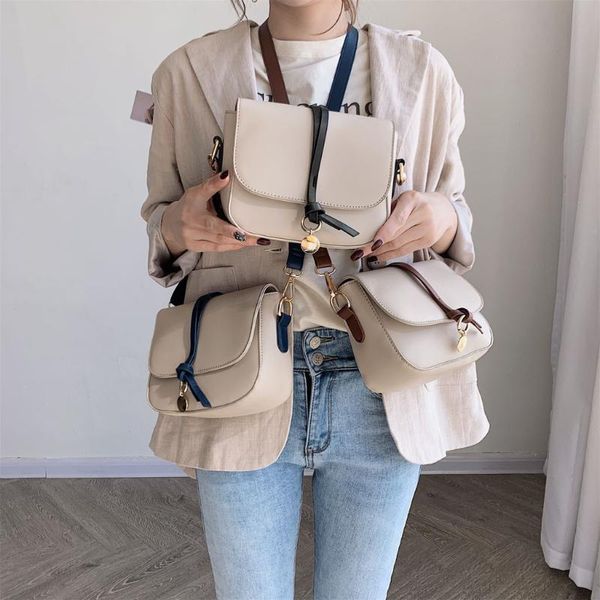 

ladies pure color one-shoulder bag hand-held small saddle bag messenger bags women convenient cross body mobile phone packet