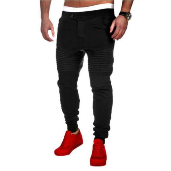 

2019 women pants solid fashion casual men jogger baggy harem pants slacks long trousers sweatpants, Black