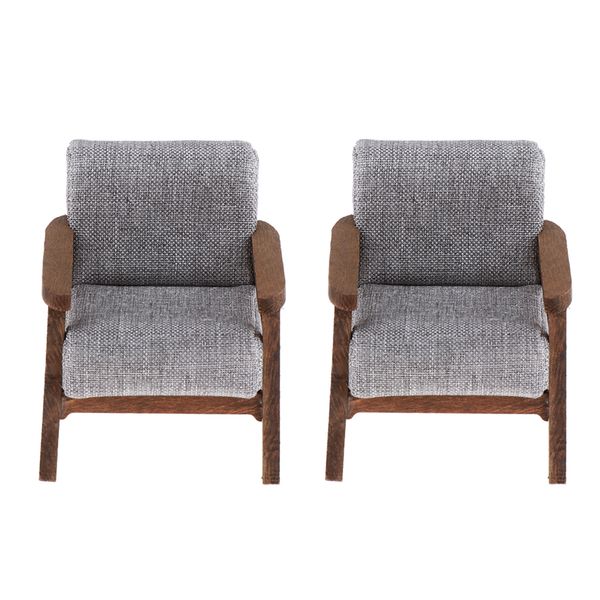 

2pcs 1/12 miniature doll house sofa handcraft miniature project living room