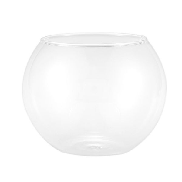 

round sphere vase in transparent glass fish tank