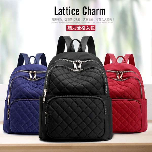 

fashion embroidered line lingge backpack women's outdoor leisure travel bag student bag bookbag