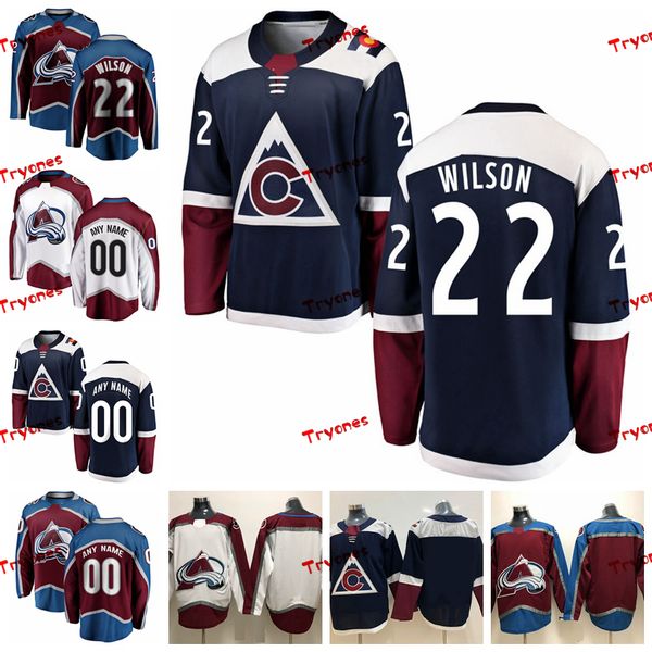 

2019 colorado avalanche colin wilson mens stitched jerseys customize alternate blue home shirts 22 colin wilson hockey jerseys s-xxxl, Black;red