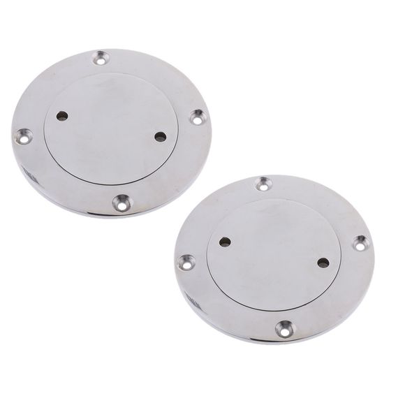 

2x marine screw out deck plate inspection hatch stainless steel access 4.8