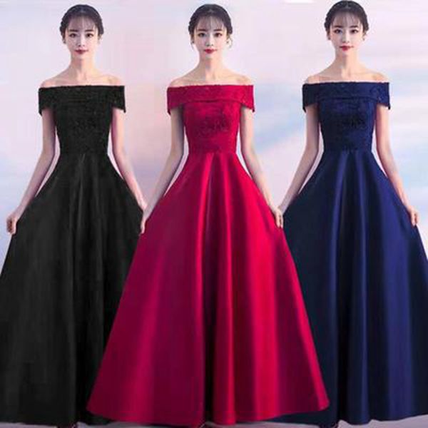 

one-shoulder toast dress bride 2020 new noble and elegant long wedding wedding evening dress, White;black