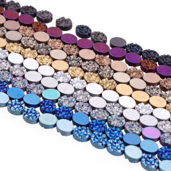 

natural stone 10*8*4mm hematite colorful plating 3d ellipse septa bead jewelry making diy necklace bracelet earrings accessories