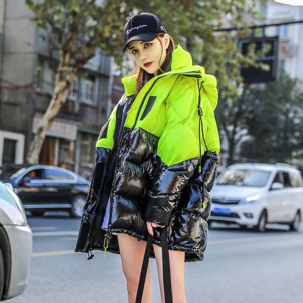 

women's winter jacket new fashion bright color cotton padded coat women thick warm female winter puffer coats women's parka m242, Black